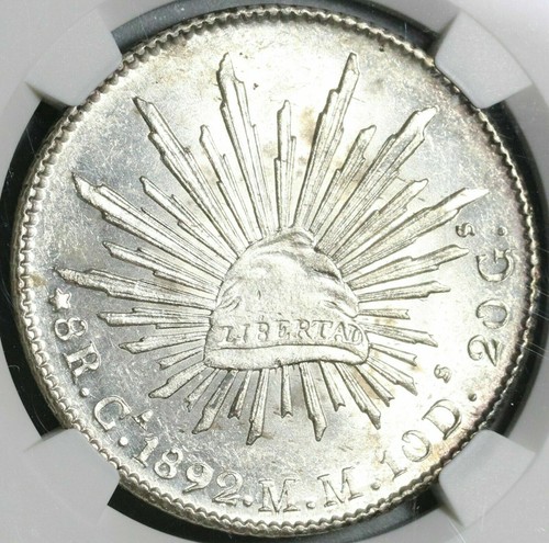 1892-Ca NGC MS 63 Mexico 8 Reales Silver Chihuahua Mint Lustrous Coin (17102603D