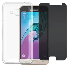 Anti-Spy Durable Screen Protector TPU Case f Samsung Galaxy Express Prime J320A