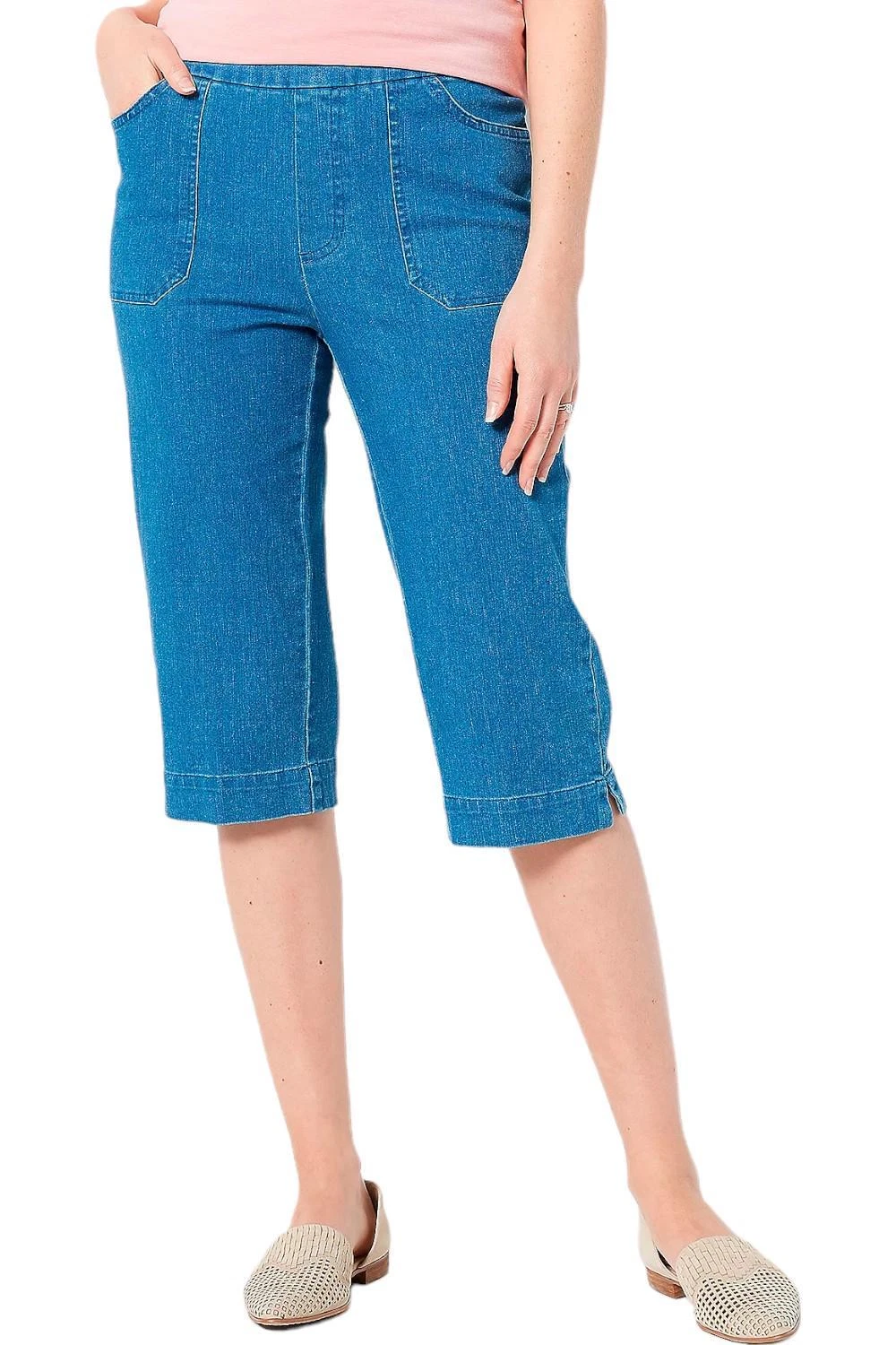 Isaac Mizrahi Live! 24/7 Stretch Denim Pedal Pusher Medium Indigo