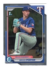 BROCK PORTER 2024  BOWMAN CHROME 1ST BOWMAN  RC #BCP-36 RANGERS PITCHER