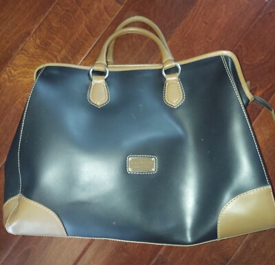 Vintage Black and Tan IACUCCI Made In Italy Genuine Leather