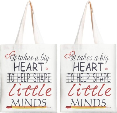 Weewooday 2 Pcs Teacher Appreciation Gifts Canvas Tote Bags Graduation Gifts... 