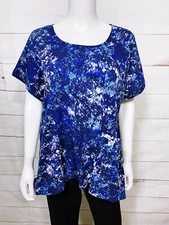 A Pea In The Pod Maternity Womens Top Size M Blue Short Sleeve