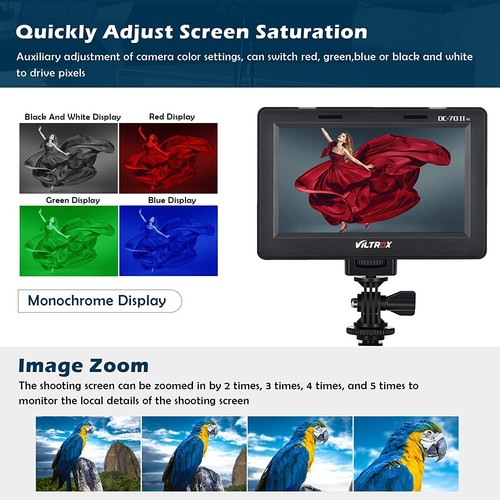 VILTROX DC-70 II 7 inch Camera Video Monitor 4K HDMI Output with Sunshade Hood - 第 9/9 張圖片