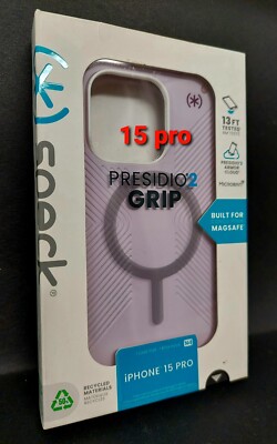 Speck - Presidio2 Grip Case with MagSafe for Apple iPhone 15 Pro - Soft Lilac
