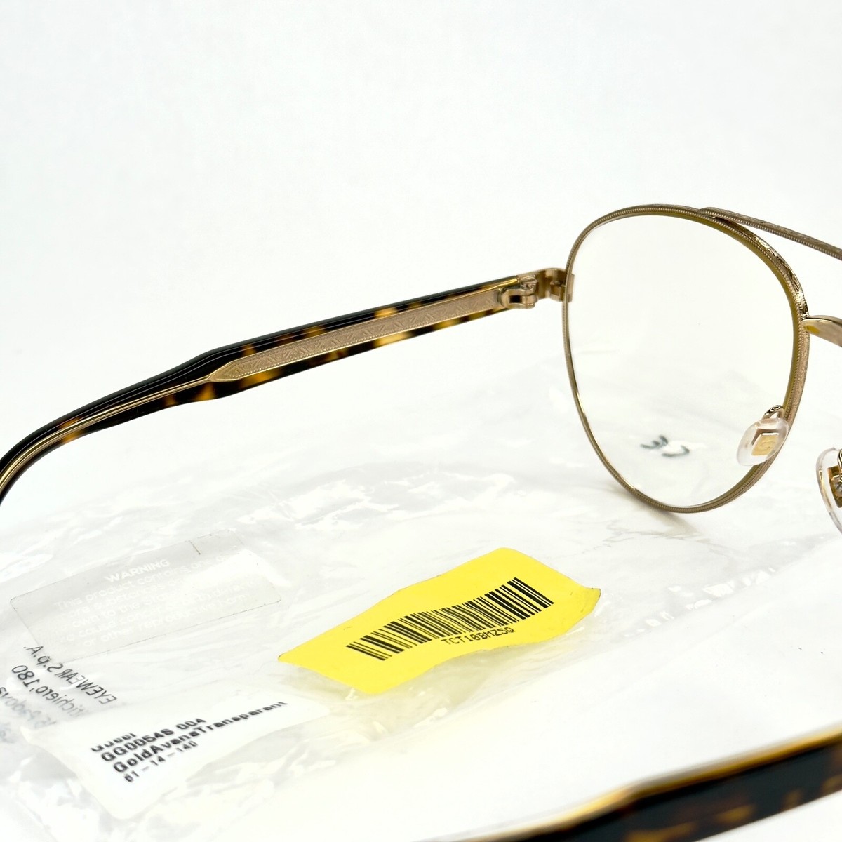 GUCCI GG0054S 0054 Tortoise Gold Aviator Unisex Oversized
