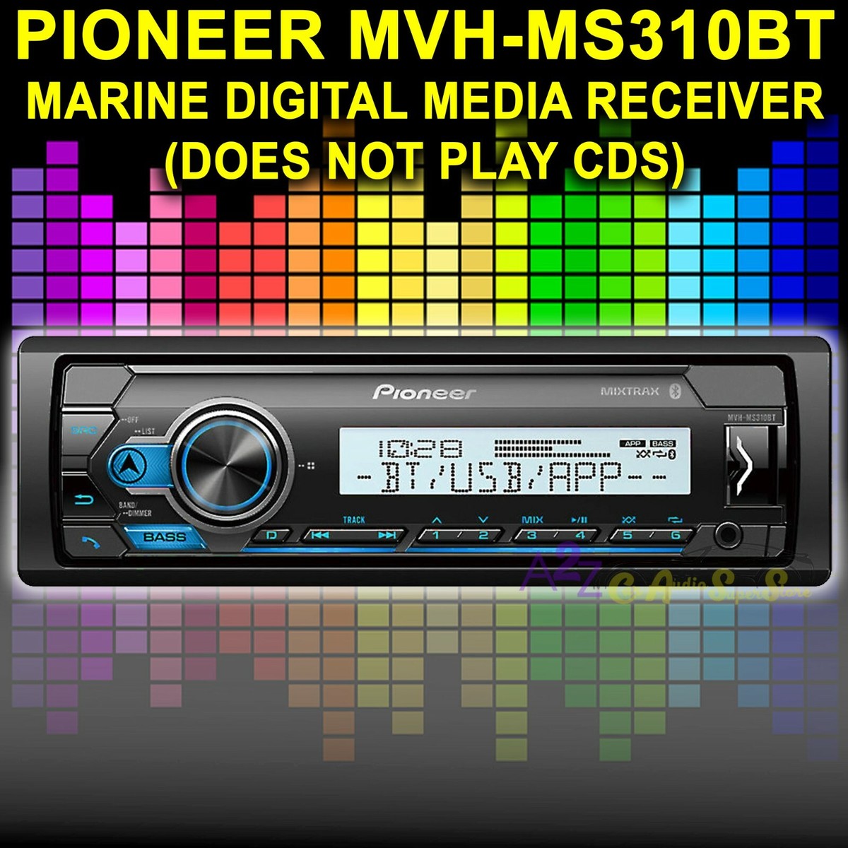 PIONEER MVH-MS310BT MARINE DIGITAL MEDIA RECEIVER AUX USB EQ BT IPHONE  ANDROID