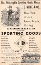 1887 J D Shibe & Co Gymasium Baseballs Sporting Goods Cricket Lawn Tennis