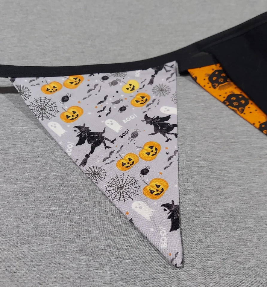 NEW Fabric Pennant Flags Bunting Banner Holiday Halloween Triangle Flag Garland - Image 4 of 4