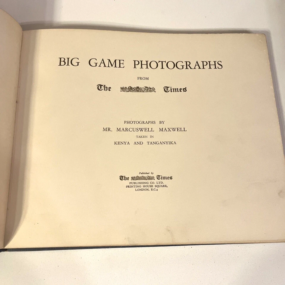 Big Game Photographs from the Times by Marcuswell Maxwell 1920's Antique - Image 2 of 4