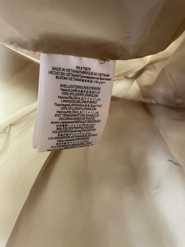 BCBG Maxazria zip front Puffer Down Metallic Tan Jacket size XL retail $248 - Picture 8 of 9