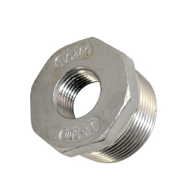 1-1/4'' to 1/2'' NPT threaded SS304 HEX Reducing bush Pipe Reducer Fitting Adapter