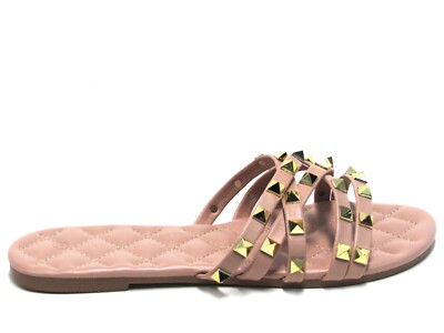 Wild Diva Studded Sandals Wild Diva Lounge Studded Flat Slide