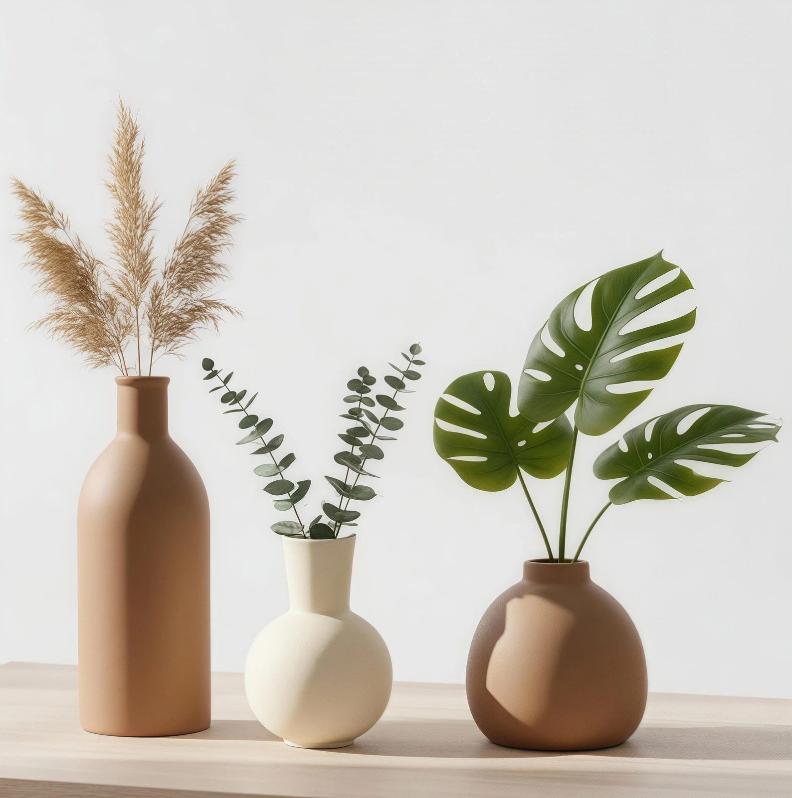 Ceramic Vase Set of 3, Modern Minimalist Farmhouse Style Home Decor Vases, Id...