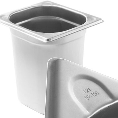 GN 1/6 Behälter, Stahl, Kitchen Line, Höhe 100 mm - Hendi 806630