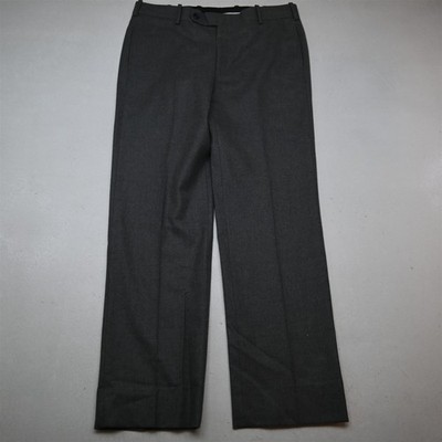 Tom James 34x32 Gray Flannel Wool Flat Front Classic Dress Mens Pants