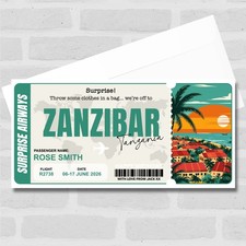 Zanzibar Tanzania Pass Personalised Gift Voucher Surprise Trip Holiday Ticket