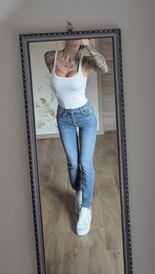 Re/Done Jeans W24 24 Damen straight skinny high-waist high-rise Ankle Crop blau