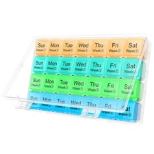 Large Monthly Pill Organizer 28 Day Case Organizerd Extra Large Compartments ...
