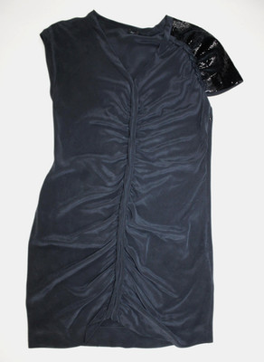 Joseph Dress  UK 12 Black 100% Silk Crepe De Chine Draped Women s