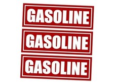 Gasoline 6x2 Inch Pack of 3 Gas Fuel Only Sticker Sign Decal Indoor Outdoor