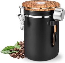 1800ml Coffee Canister Airtight Stainless Steel Vacuum Storage Bean Container UK