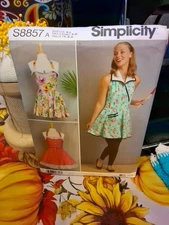 Simplicity S8857 Retro Rockabilly Halter Aprons Sewing Pattern Size S-L