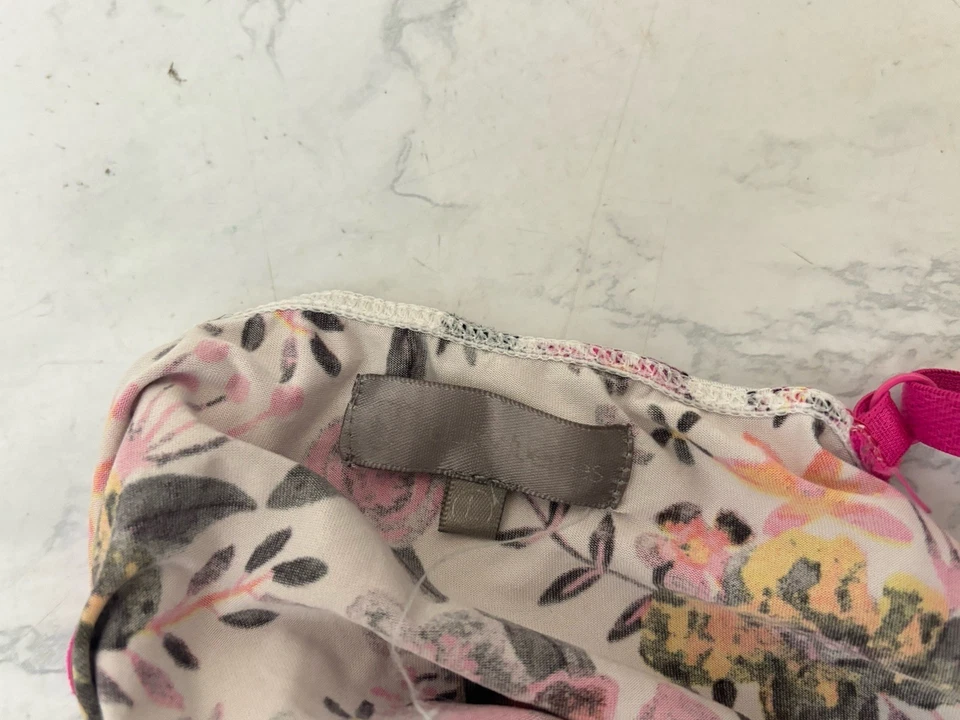 Pullover DAISY FUENTES Mujer Seda Top Encaje Talla L Floral Rosa Ajustable P Foto 4 de 4