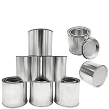 8 Pack Empty Metal Paint Cans with Lids(1/2 Pint Size),paint Storage Containers