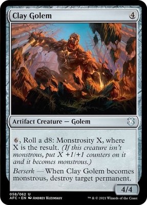 Clay Golem [Commander: Adventures in the Forgotten Realms] NM - Magic