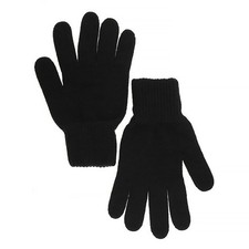Men's/Women's Black Wool Blend Gloves Warm Soft Winter Gloves, Size 20