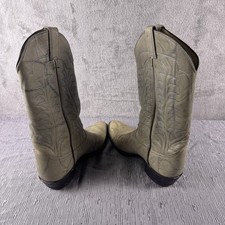 Vintage Tony Lama Western Cowboy Boots Mens Size 9 1/2 Gray Leather 6143 USA