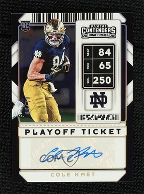 2020 Contenders Draft Picks Playoff Ticket 1/18 Cole Kmet Rookie Auto RC 1q7k