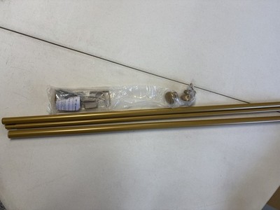 MERIVILLE Prima 1in Curtain Rod w/ Finials & Hardware 84-120in Gold