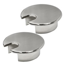 Desk Grommet 1-3/8" 35 mm Metal Zinc Alloy Cable Organizer 2 Pcs Brushed