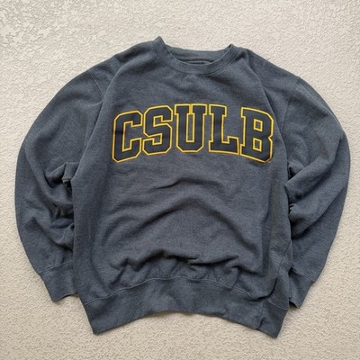 Blue 84 CSULB Twill Black/Gold Crew Charcoal Long Beach State Sweatshirt