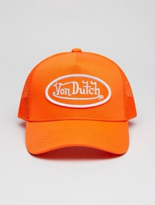 Von Dutch Orange Trucker Hat Mesh Back Adjustable Men Casual One Size