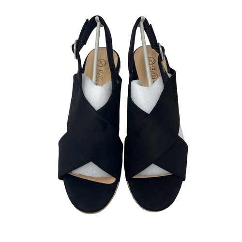Bella Vita Nadette II schwarze Wildlederimitat-Espadrille-Sandalen 9 - Bild 6 von 9