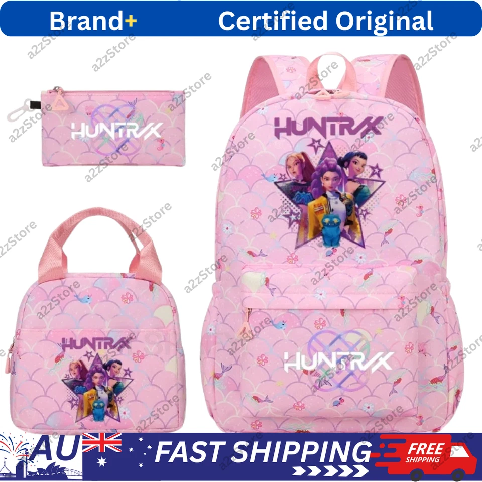 KPop Demon Hunters Backpack Schoolbag Handbag Pencil Case Three Piece Set Gifts