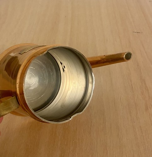 Vintage massives Kupfer mit Messing Küche Speiseöl Dosen Spender - Bild 15 von 24
