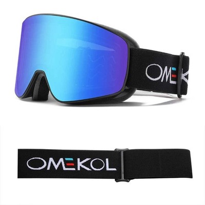 OMEKOL BRANDNEU doppellagige Antibeschlag Skibrille Schneemobilbrille Outdoor S