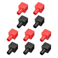 Battery Terminal Insulating Rubber Protector Covers 7mmx14mm Red Black 5 Pairs