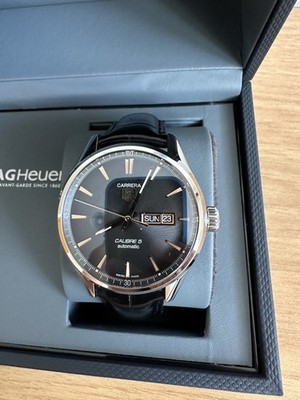 TAG Heuer Carrera Calibre 5 Automatic Black Dial WAR201C.FC6266 Leather US Ship