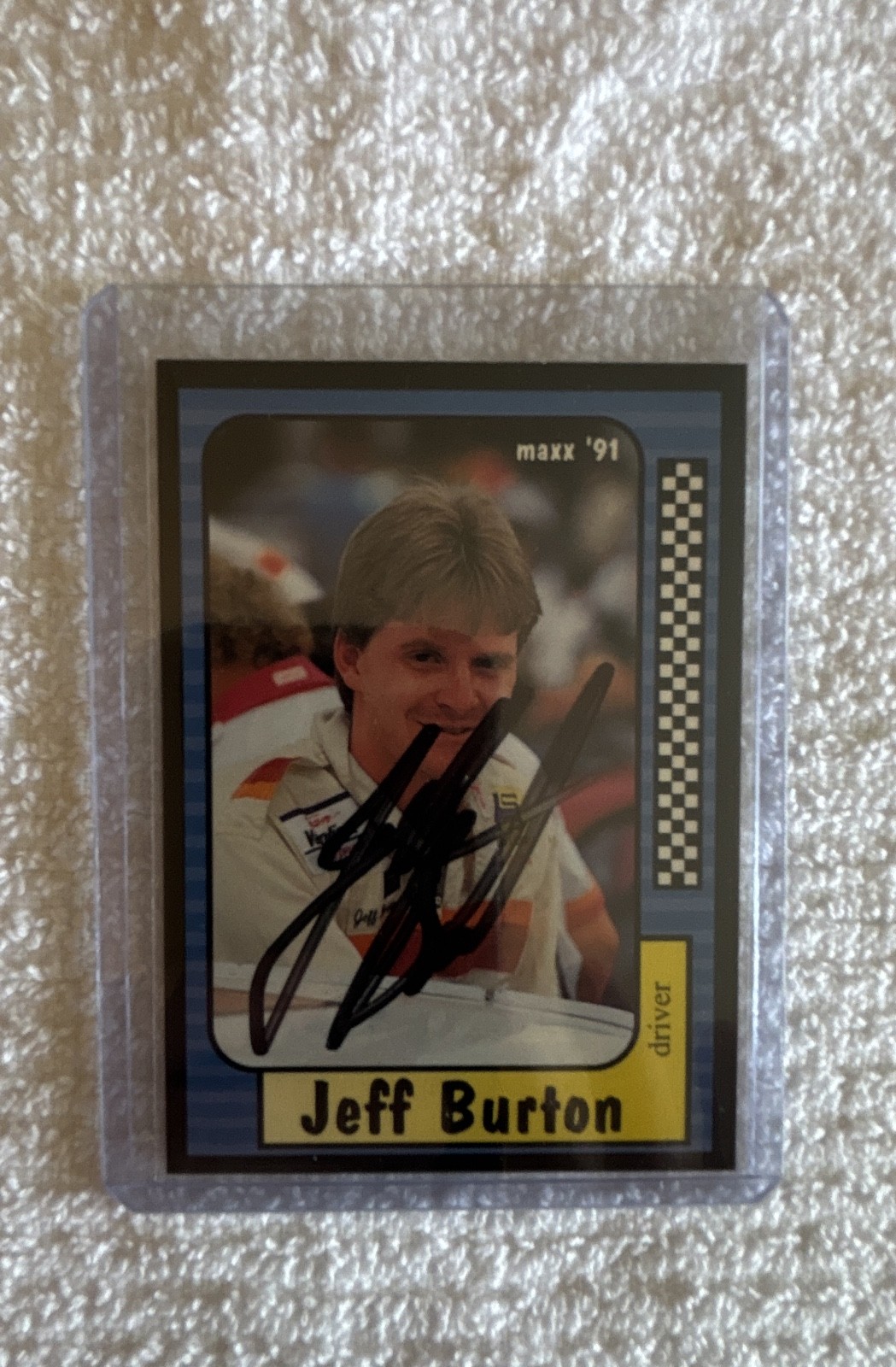 1991 Maxx Collection - Jeff Burton #201 (RC) Autographed