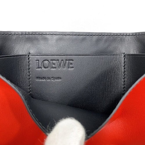 Loewe Tri-Fold Wallet Red Anagram 107.55.S26 F-20474 Tri-Fold Leather Mini Coin - Picture 8 of 10