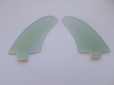 TWINZER set SOLID FIBREGLASS surfboard FINS set x 2 FCS style base CLEAR
