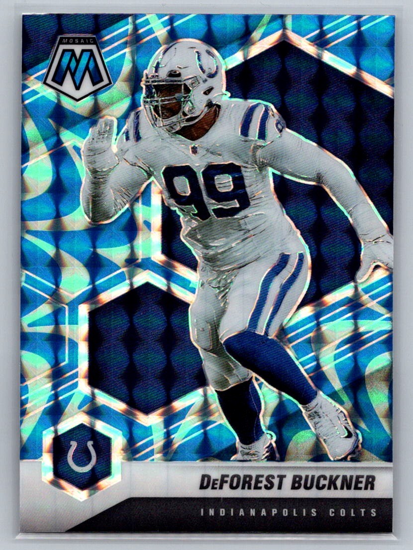 2021 Panini Mosaic #95 DeForest Buckner Prizm Reactive Blue
