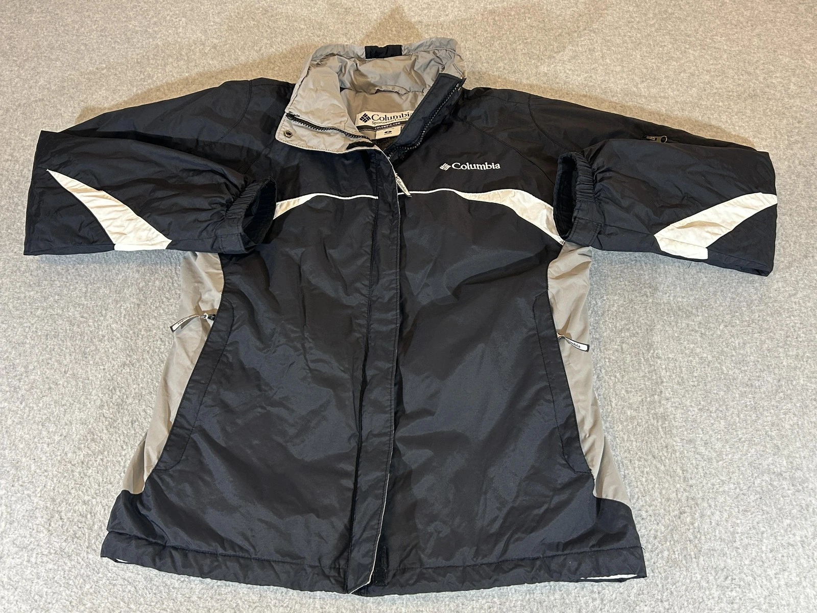 Columbia Jacket Womens Medium Black Hooded Insulated Lined Parka Winter Snow Ski