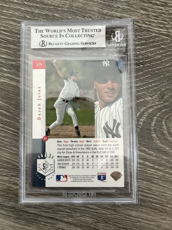 1993 Upper Deck SP - Derek Jeter #279 (RC) - Image 2 of 2