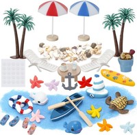 Mikrolandschaft Miniatur-Deko Set 32 StüCk Liegestuhl Strandkorb Sonnenschirm